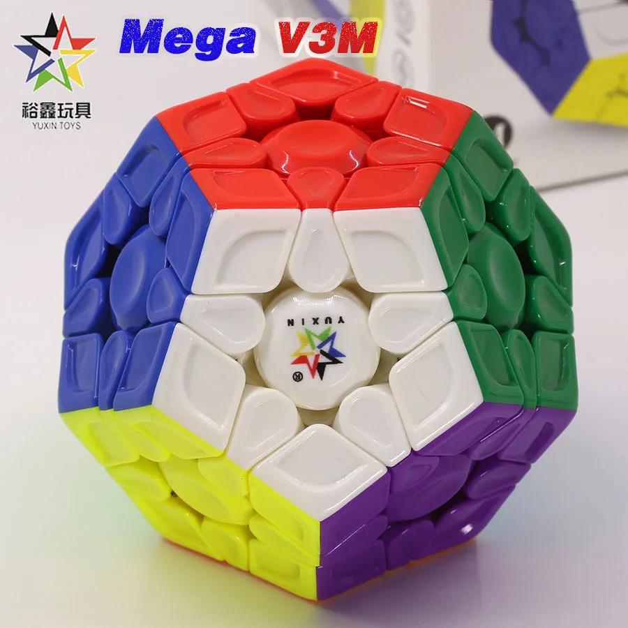 YuXin Megamin 3x3 V3 M Ʋ  ׳ƽ 12 ü V3M Megaminxed ڼ ƼĿ ť Magico   峭